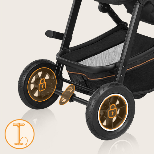 lionelo Amber 3 w 1 Black Silver — Wózek wielofunkcyjny
